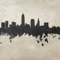 Cleveland Ohio Skyline Concrete Mural Wallpaper - pure wallpaper artwork