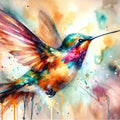 Iridescent Hummingbird Mid Flight Mural Wallpaper - pure wallpaper artwork