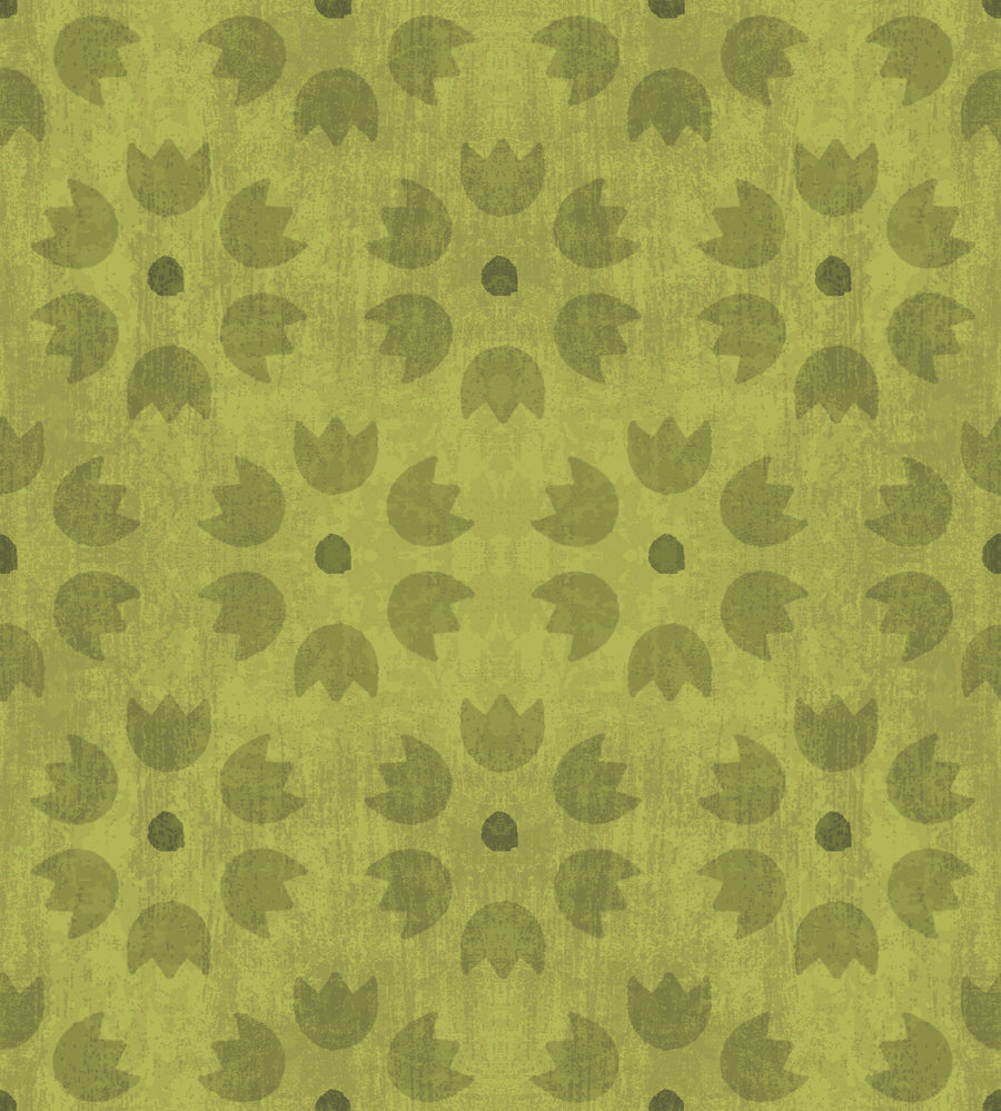La Vida Flowers Green Mural Wallpaper