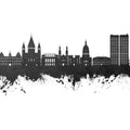 Mainz Germany Skyline Black & White Mural Wallpaper - pure wallpaper artwork