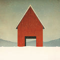 Red Barn Winter Mural Wallpaper - pure wallpaper artwork