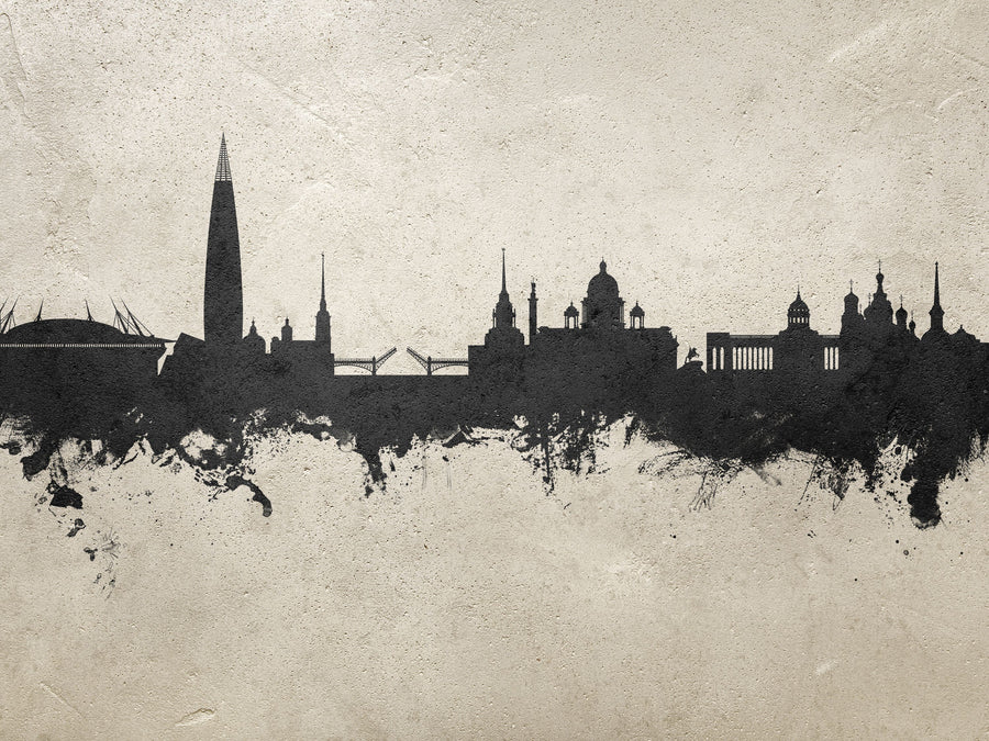 St Petersbug Russia Skyline Concrete Mural Wallpaper