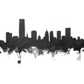 Oklahoma City Skyline Black & White Mural Wallpaper - pure wallpaper artwork
