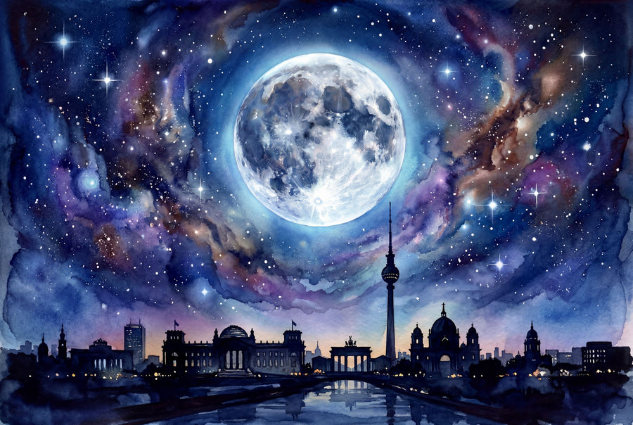 Berlin - Powerful Moon Series Mural Wallpaper