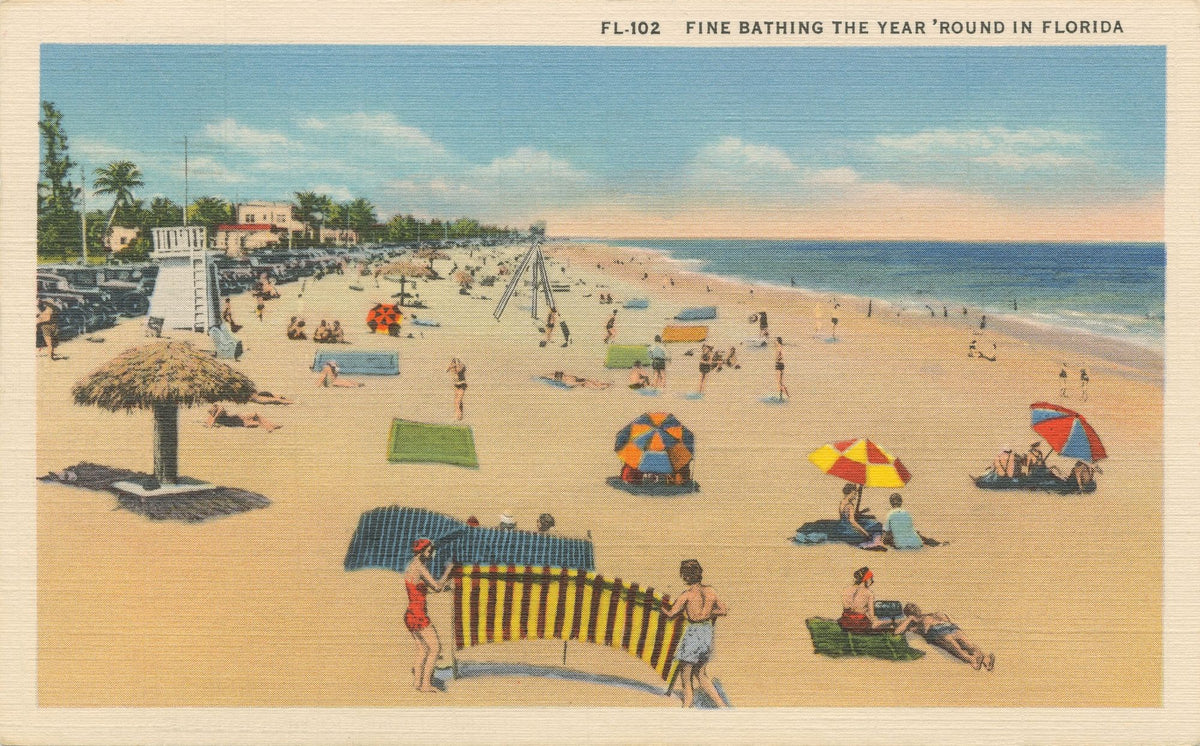 Miami Beach Postcard II Mural Wallpaper - pure wallpaper artwork
