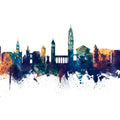 Split Croatia Skyline Blue & Bronze Mural Wallpaper - pure wallpaper artwork