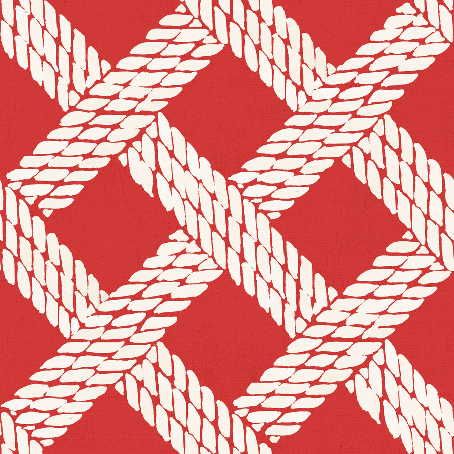 Seafood Shanty White on Red I Mural Wallpaper
