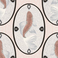 Koi Medallion, Peach Mural Wallpaper - pure wallpaper artwork