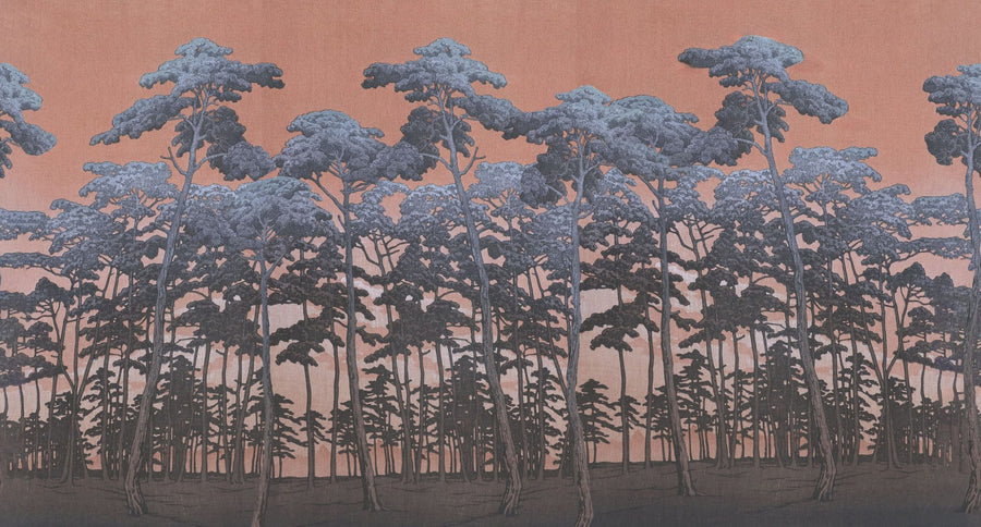 Sunset Wallpaper Mural – Golden Hour Wall Mural – Tranquil Pinescape, Sunset printable artwork