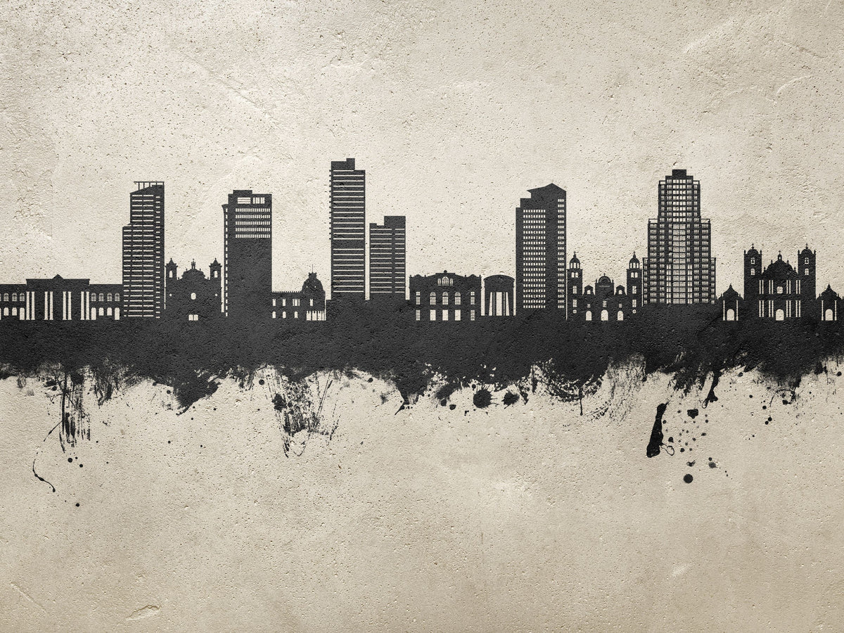 Tegucigalapa Honduras Skyline Concrete Mural Wallpaper - pure wallpaper artwork