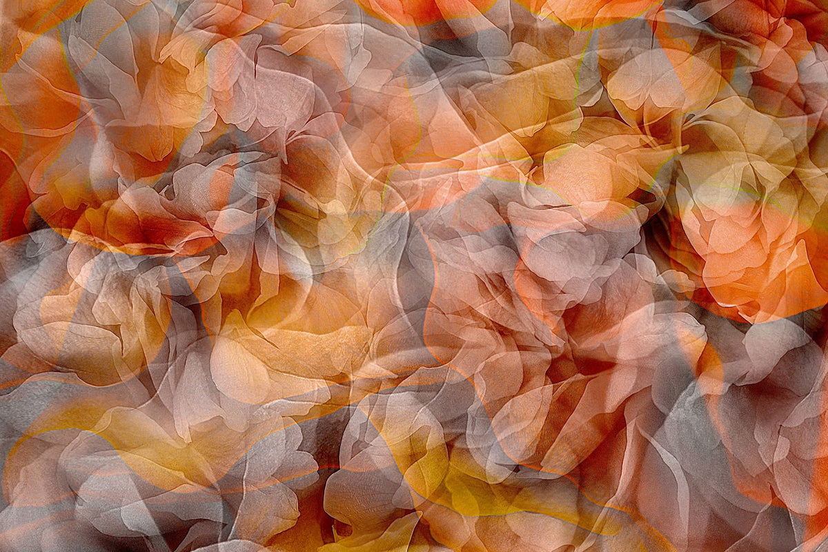 Sunset Floral Waves Mural Wallpaper - pure wallpaper artwork