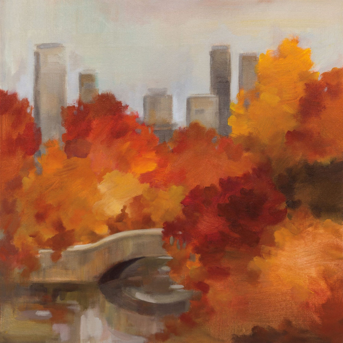 Central Park Autumn Mural Wallpaper - pure wallpaper artwork
