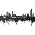 Montevideo Uruguay Skyline Black & White Mural Wallpaper - pure wallpaper artwork