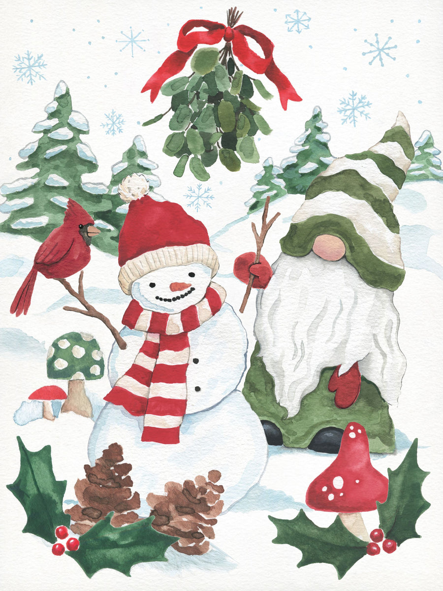 Holiday Cheer Gnomes II Mural Wallpaper