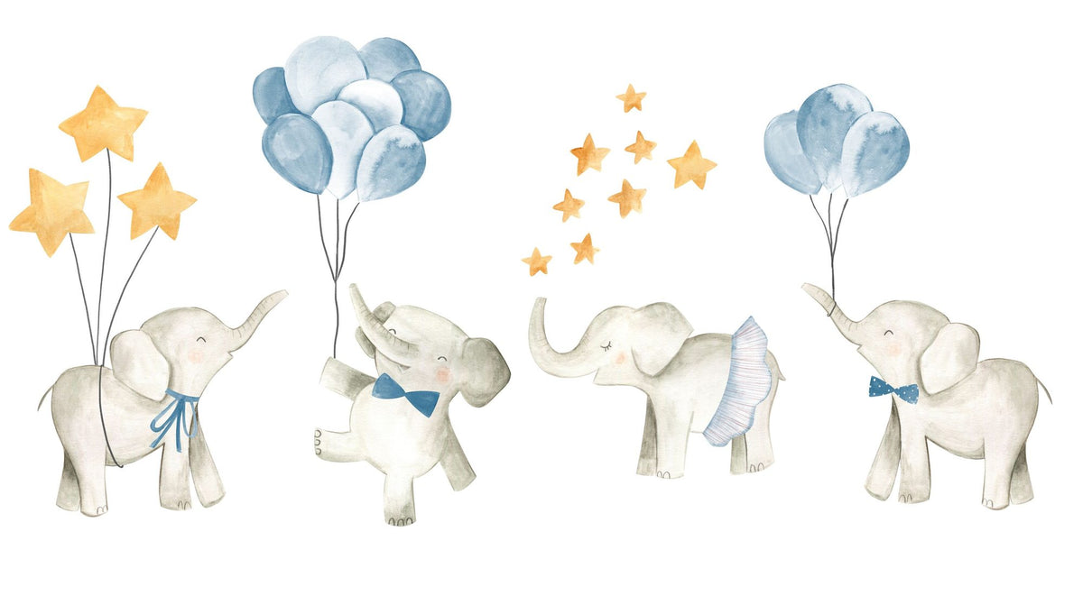 Papier peint mural éléphants mignons