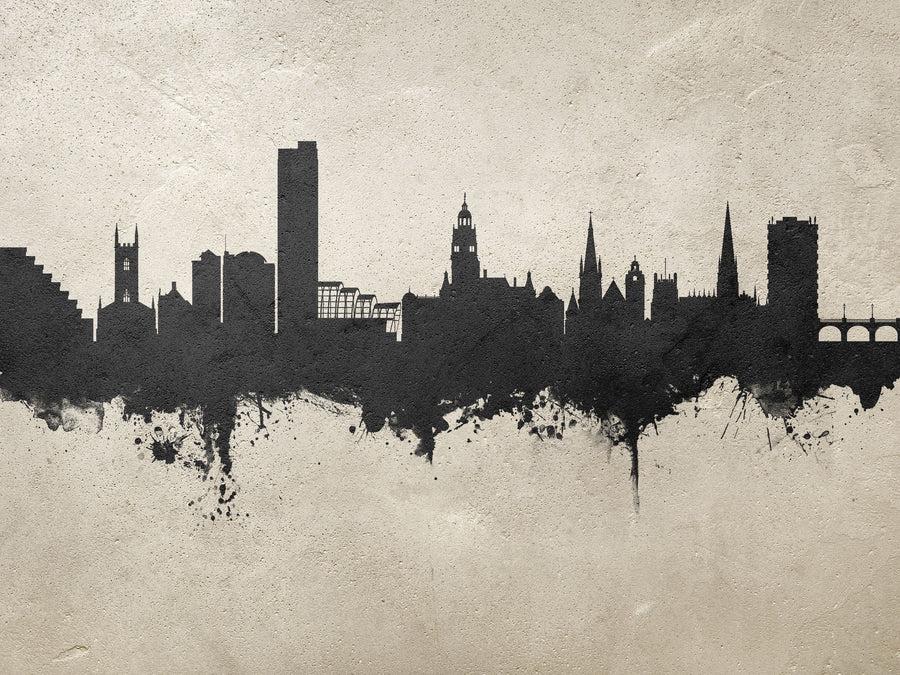 Sheffield England Skyline Concrete Mural Wallpaper
