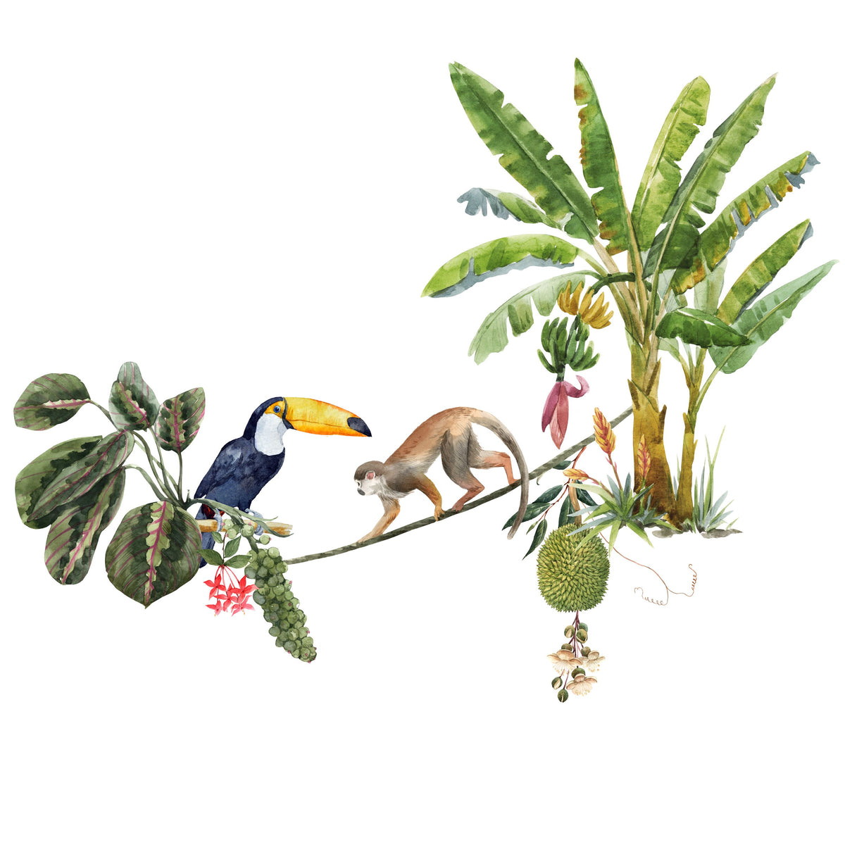 Monkey's Balance Act Mural Wallpaper - pure wallpaper artwork