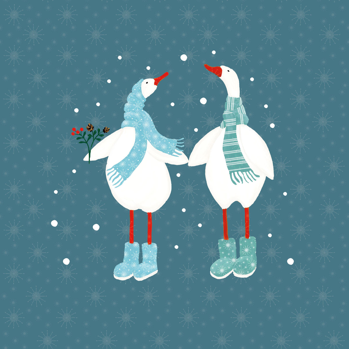 Ducks in the Snow X Mural Wallpaper - pure wallpaper artwork