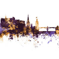 Edinburgh Scotland Skyline Purple & Gold Mural Wallpaper - pure wallpaper artwork