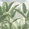 Banana Palms, Muted Green Mural Wallpaper - pure wallpaper artwork