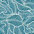 Fern Cut-Outs Pattern, Teal Mural Wallpaper - pure wallpaper artwork