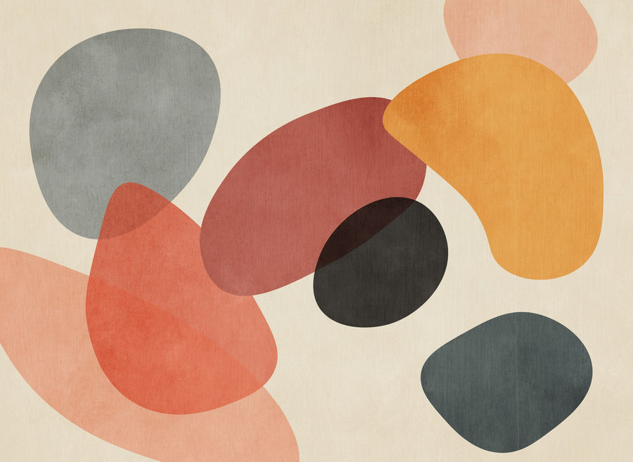 Lava Shapes, Orange Pop Mural Wallpaper