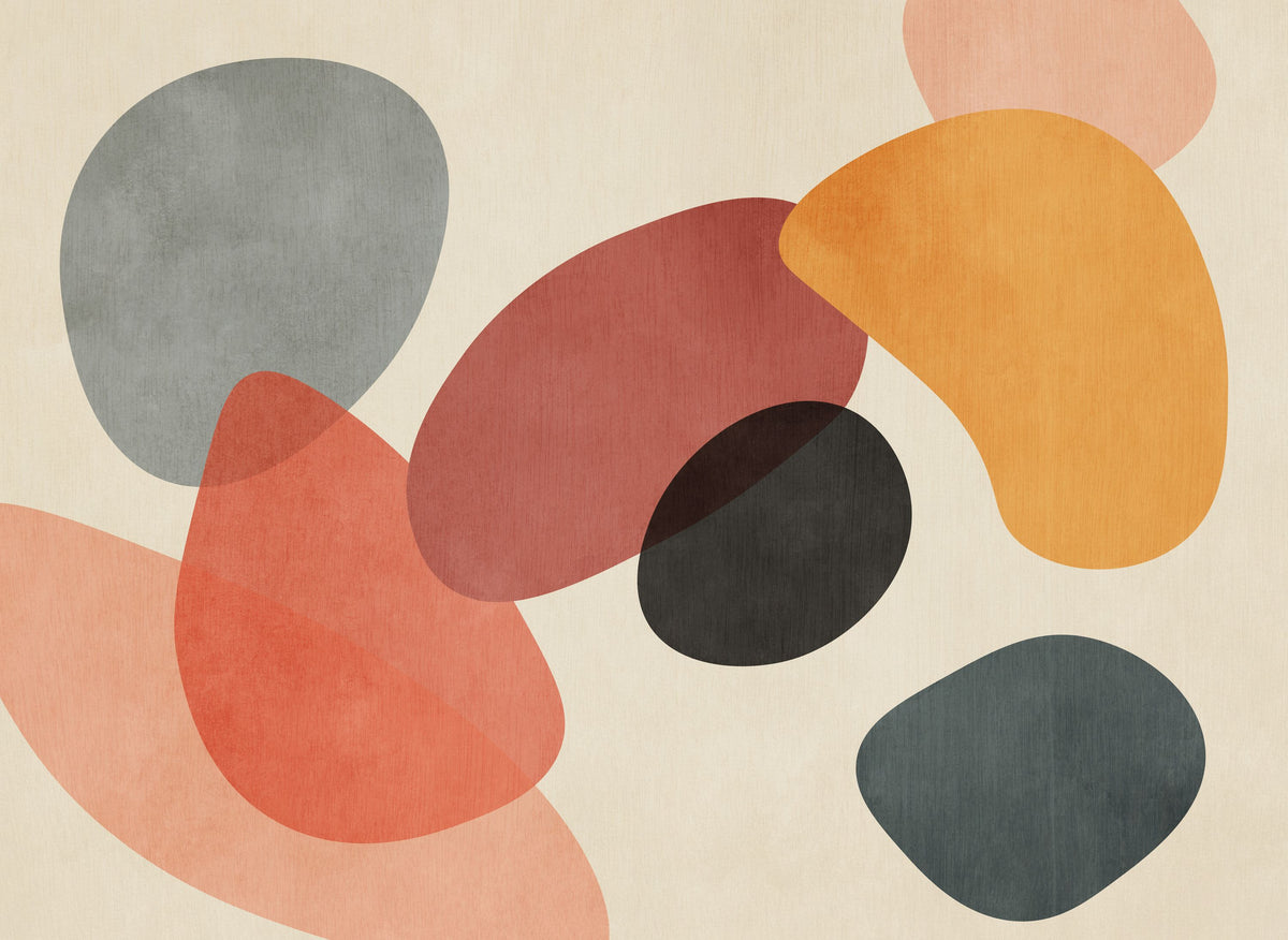 Lava Shapes, Orange Pop Mural Wallpaper - pure wallpaper artwork