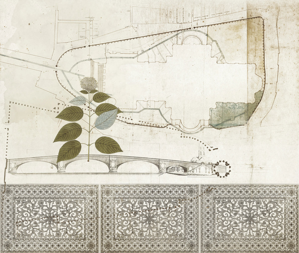 Tres Tintas BRIDGE Mural Wallpaper - pure wallpaper artwork
