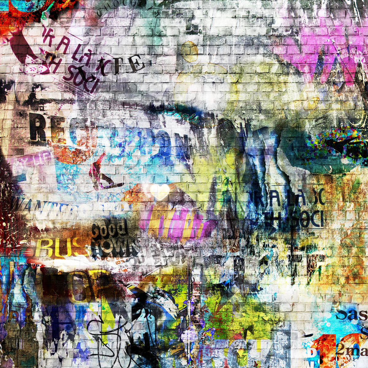 Street Art, Brick Wall Mural Wallpaper - pure wallpaper artwork