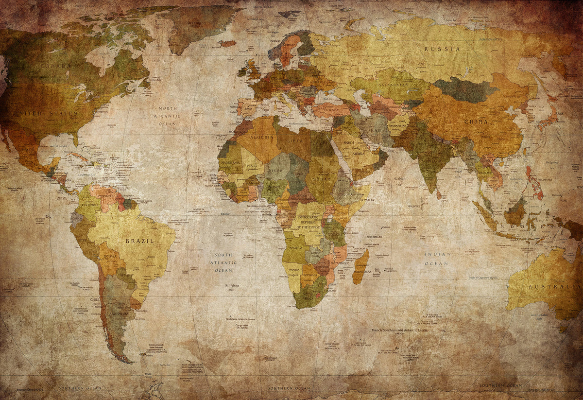 World Map Mural Wallpaper - pure wallpaper artwork