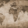 World Map, Brown Mural Wallpaper - pure wallpaper artwork