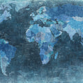 World Map, Blue Mural Wallpaper - pure wallpaper artwork