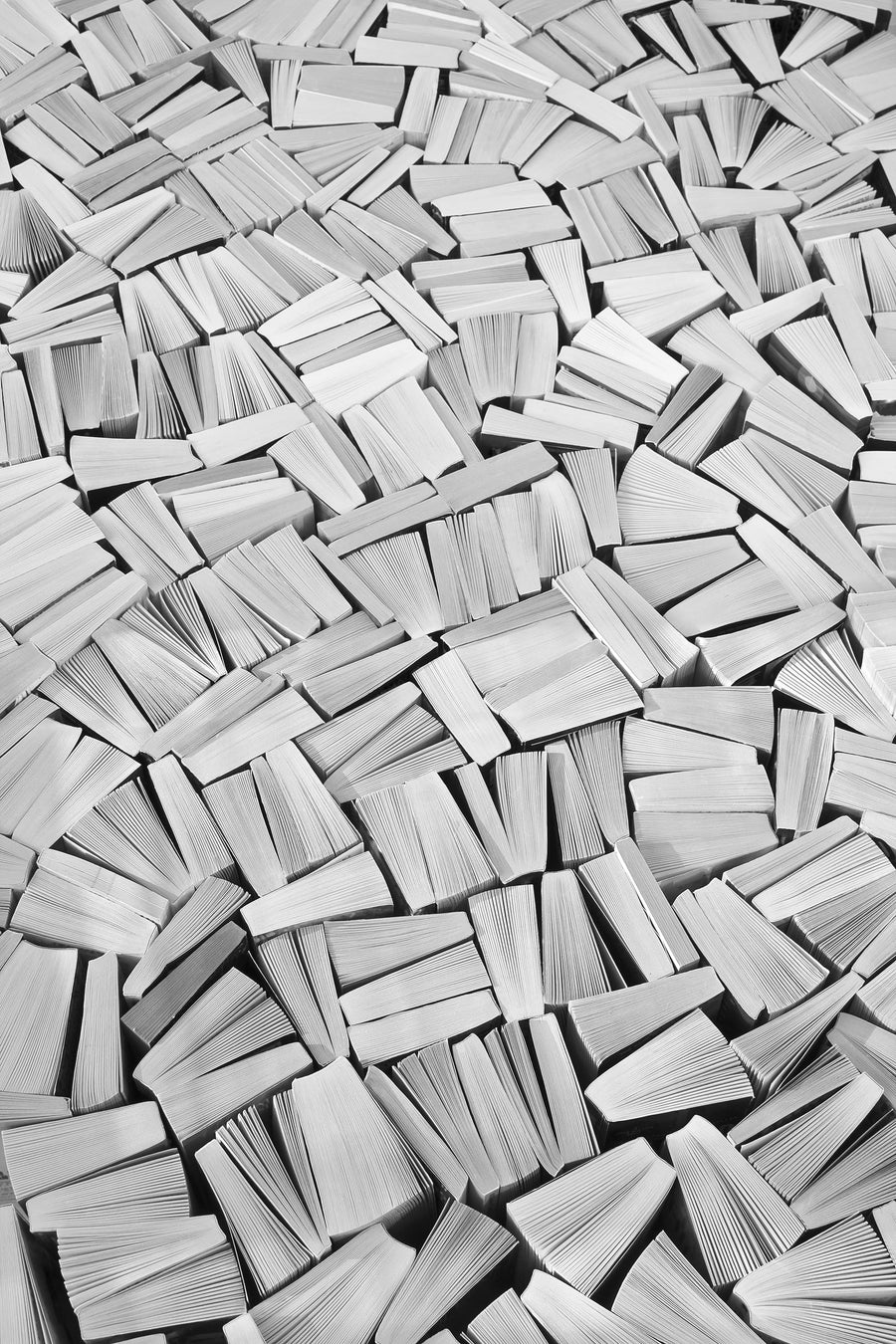Books, White Mural Wallpaper