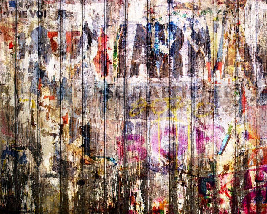 Graffiti on Boards Mural Wallpaper