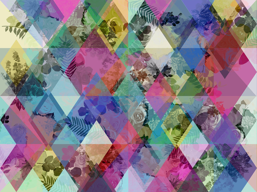 Harlequin Roses Mural Wallpaper