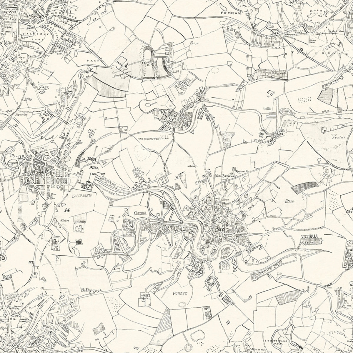 City Field Mural Wallpaper - pure wallpaper artwork