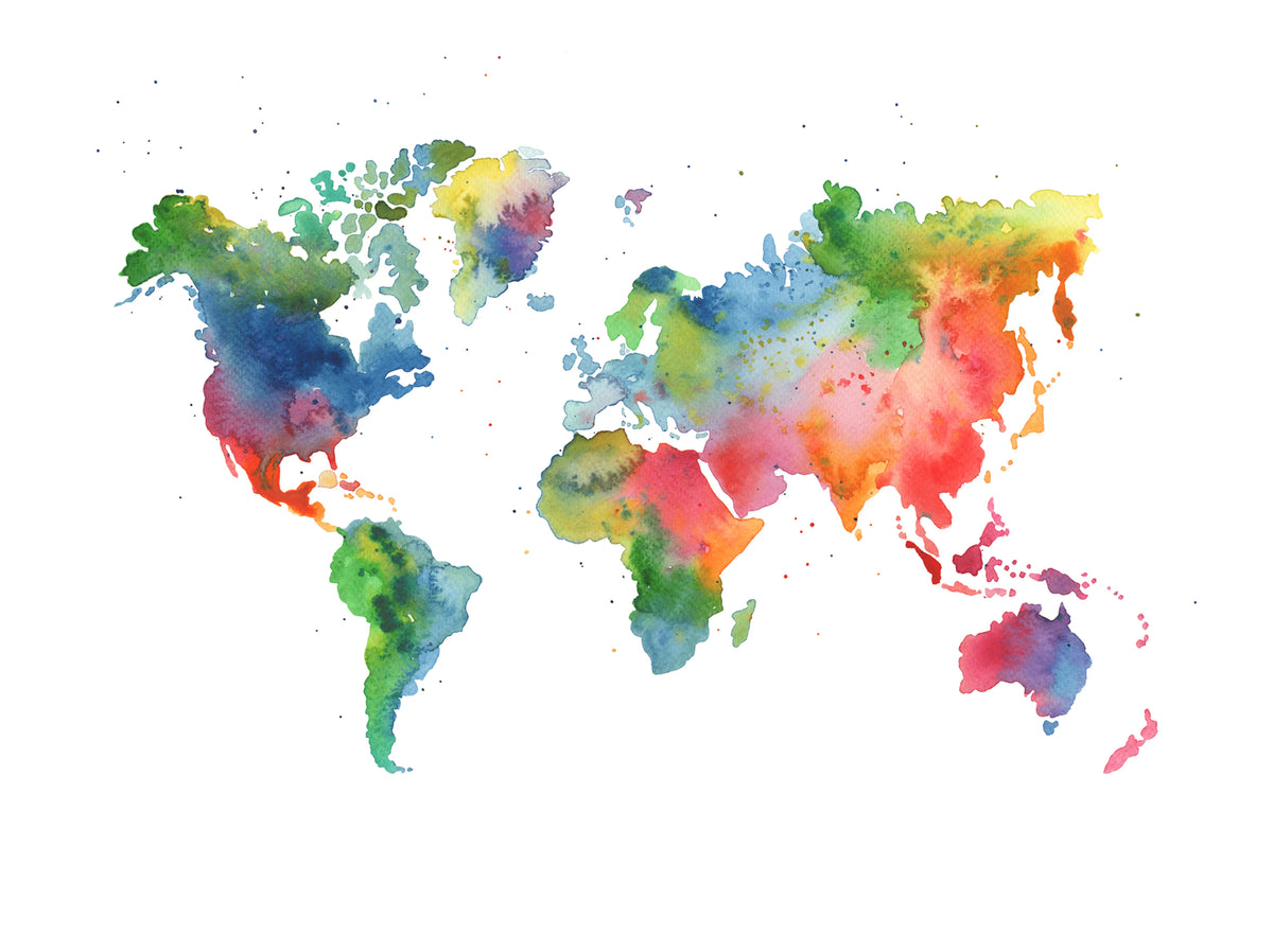 Rainbow World Mural Wallpaper - pure wallpaper artwork