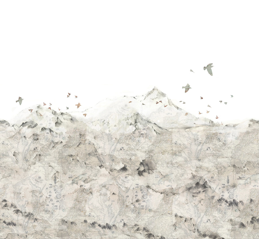 Paper Mountains Mural Wallpaper
