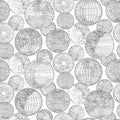 Globes Gathering, Black and White Mural Wallpaper - pure wallpaper artwork