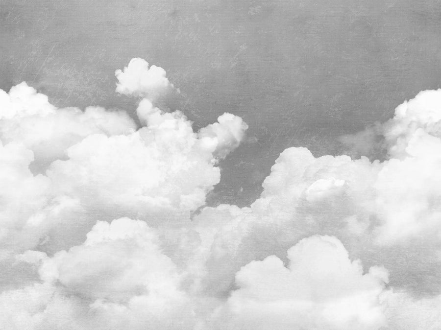Cuddle Clouds, Graphite Mural Wallpaper