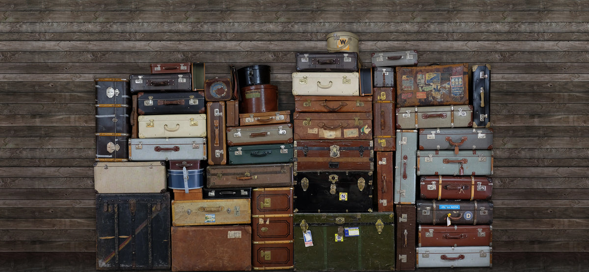 Stacked Suitcases Mural Wallpaper - pure wallpaper artwork