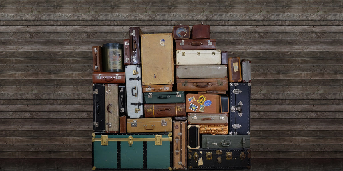 Stacked Suitcases, Heap Mural Wallpaper - pure wallpaper artwork