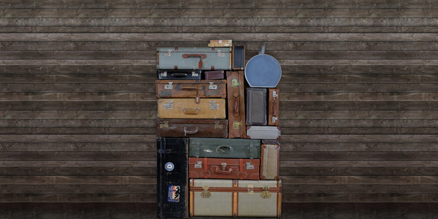 Stacked Suitcases, Pile Mural Wallpaper