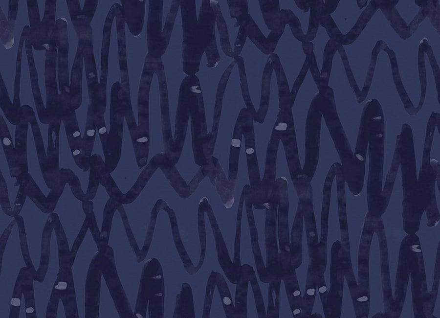 Pulse of Passion, Blue Mural Wallpaper
