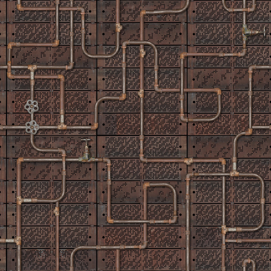 Pipework Oxidation Mural Wallpaper