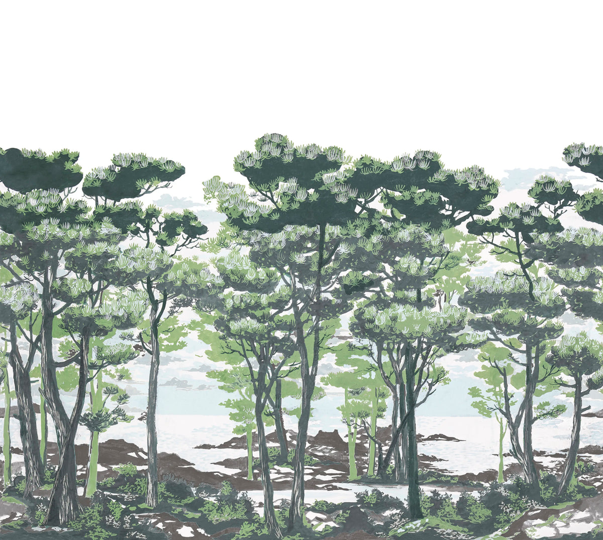 The Enchanted Forest, Daylight Mural Wallpaper - pure wallpaper artwork
