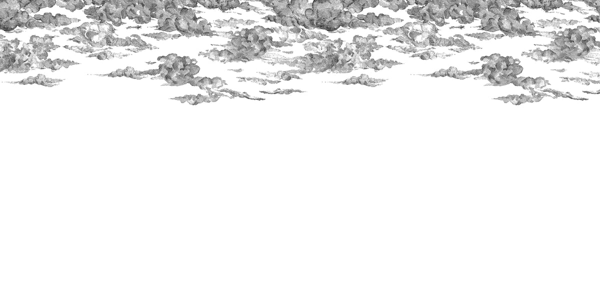 Cotton Skies, Black Mural Wallpaper - pure wallpaper artwork