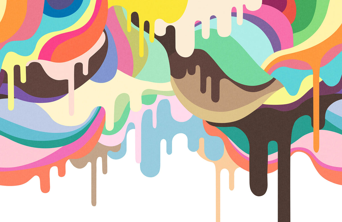 Dripping Ice Cream Mural Wallpaper - pure wallpaper artwork