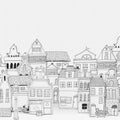 London Houses Mural Wallpaper - pure wallpaper artwork