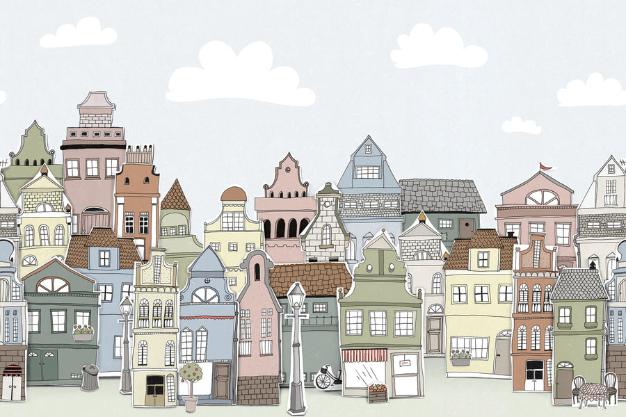 London Houses, Summer Mural Wallpaper
